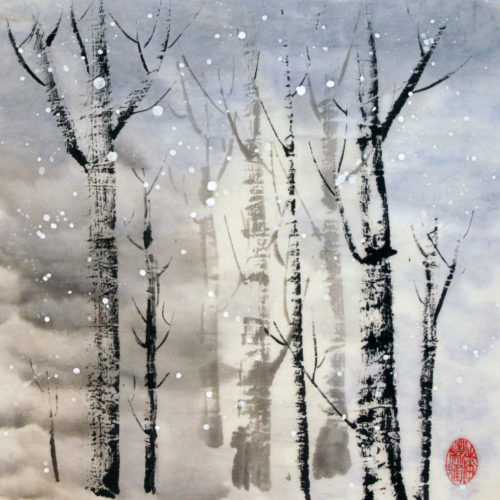 Snow Whispers Among the Birches